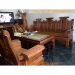 Bộ bàn ghế phòng khách gỗ hương Âu Á tay hộp MSAU-3A